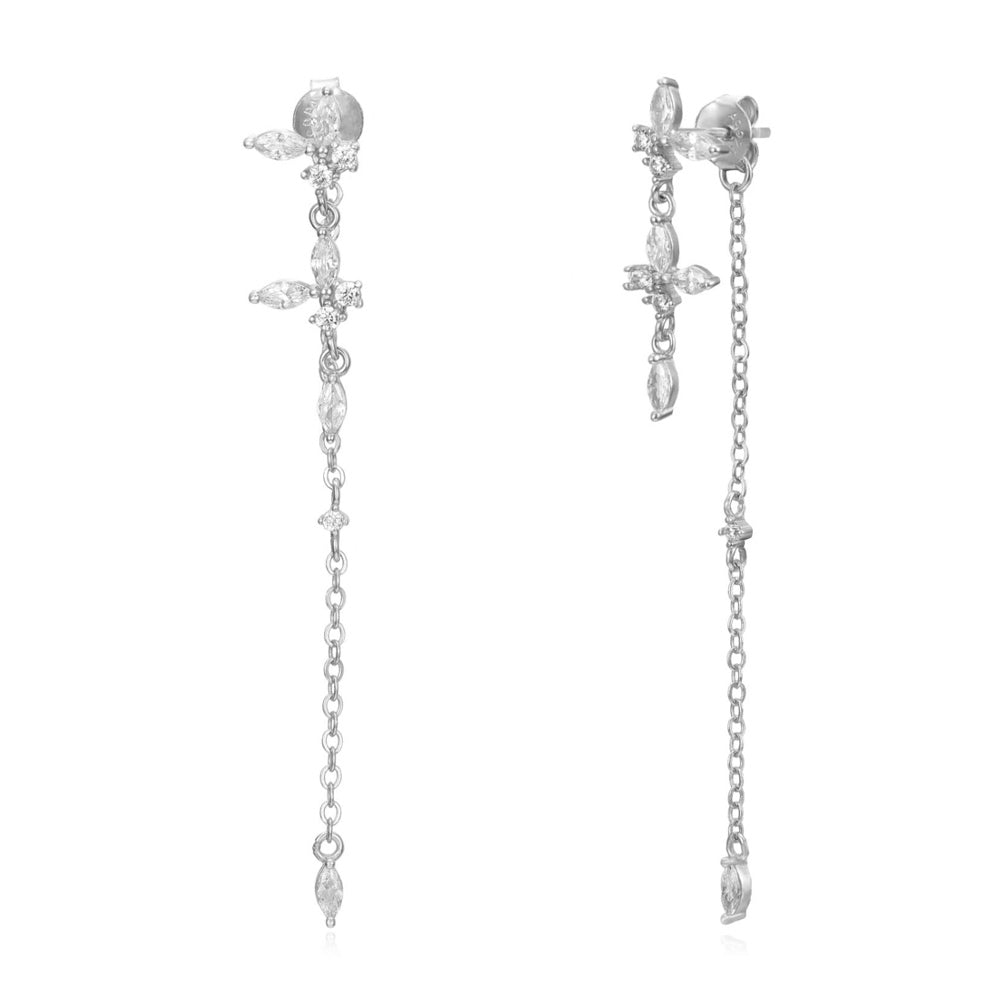 CLARA SILVER WHITE EARRINGS