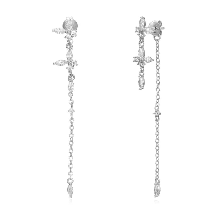 CLARA SILVER WHITE EARRINGS