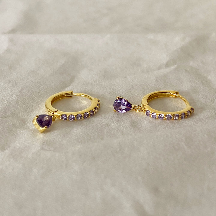 AMELIA GOLD PURPLE EARRINGS