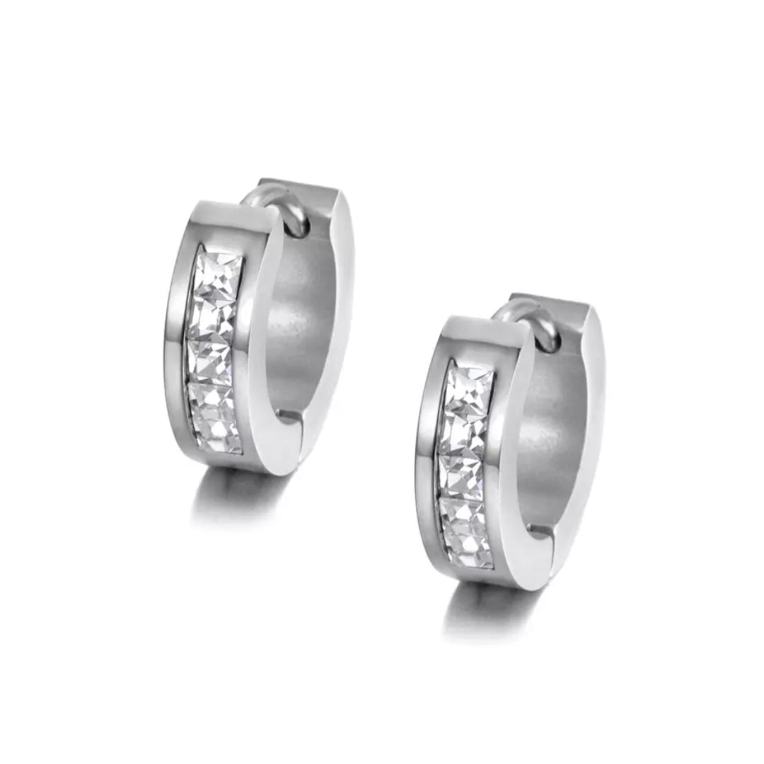 LETI SILVER WHITE EARRINGS