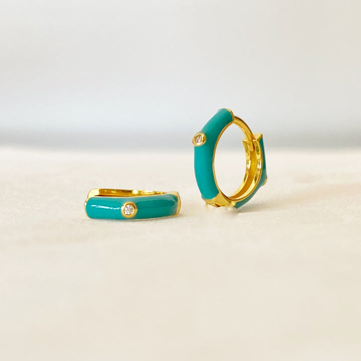 ZINNIA GOLD TURQUOISE EARRINGS
