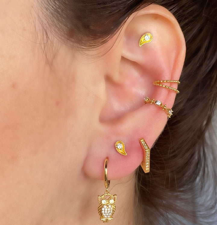 OWL GOLD EARRINGS