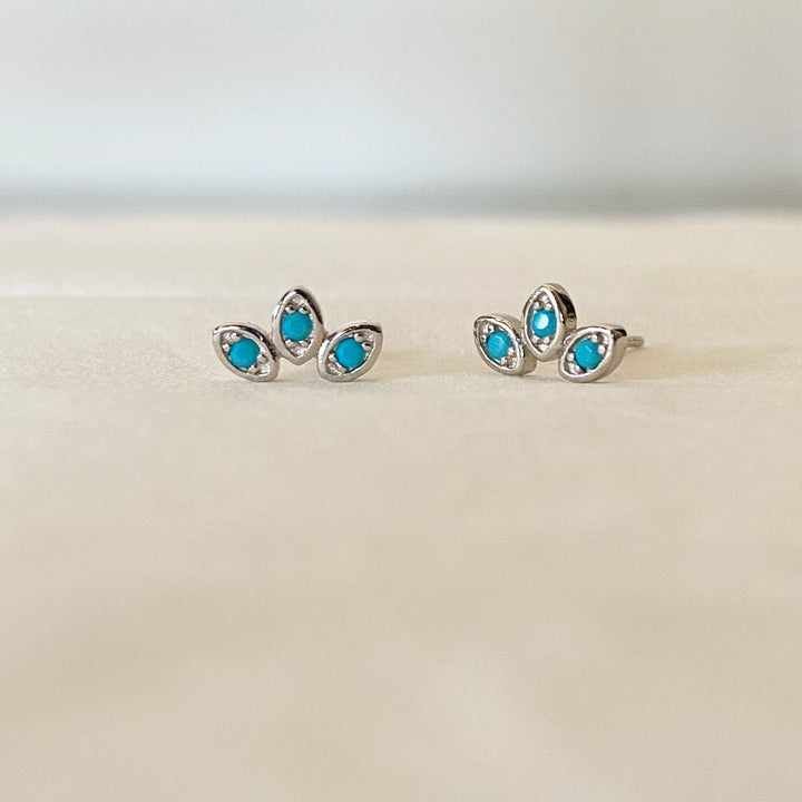 PHOEBE SILVER TURQUOISE EARRINGS