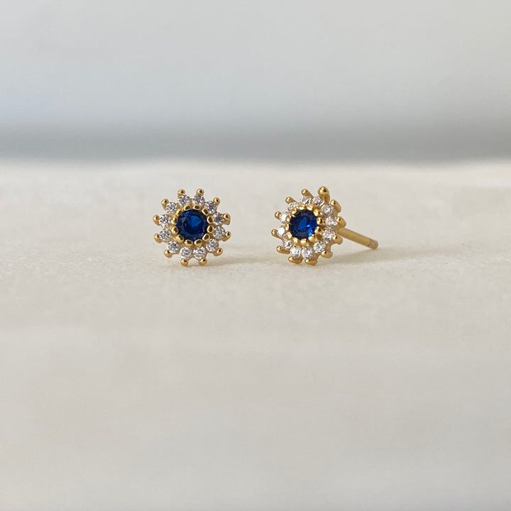 IVY GOLD BLUE EARRINGS