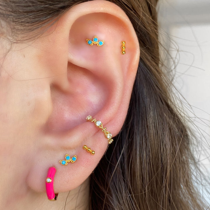 ZINNIA GOLD FUCHSIA EARRINGS