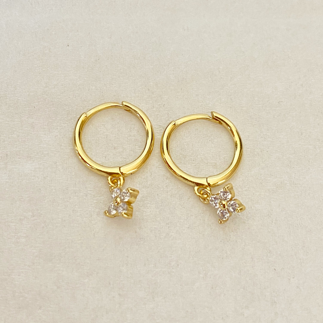 FLORA GOLD WHITE EARRINGS