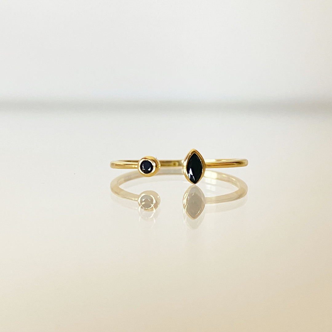 CELIA GOLD BLACK RING