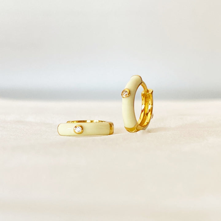 ZINNIA GOLD WHITE EARRINGS