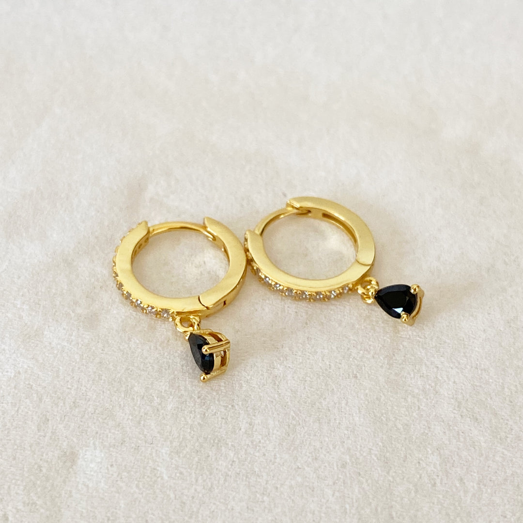 AMELIA GOLD BLACK AND WHITE EARRINGS