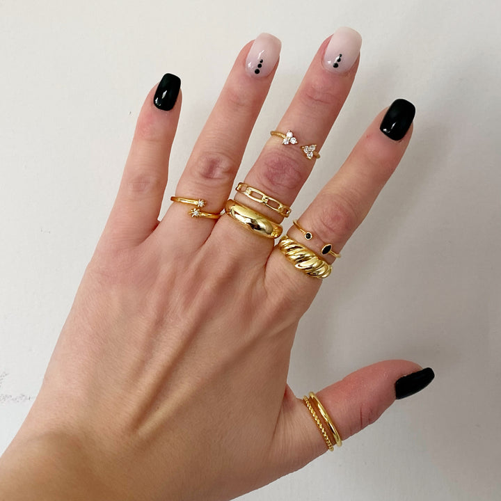 CELIA GOLD BLACK RING