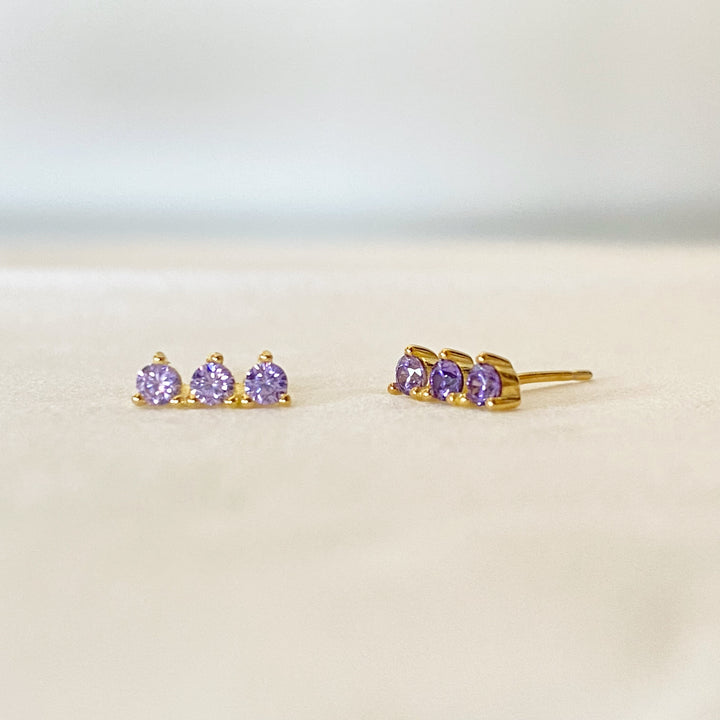 KELLY GOLD PURPLE EARRINGS