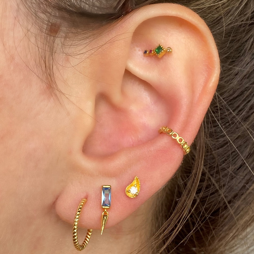 ELIS GOLD BABY BLUE EARRINGS