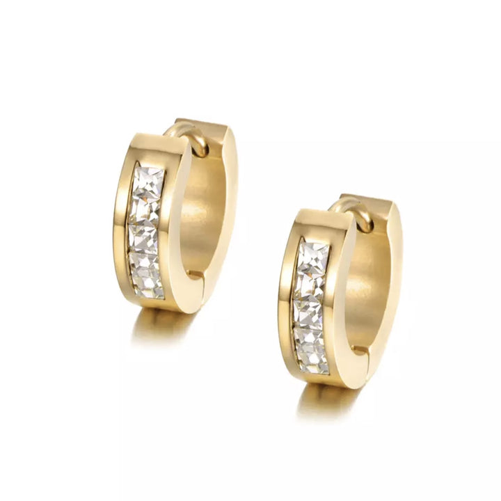 LETI GOLD WHITE EARRINGS