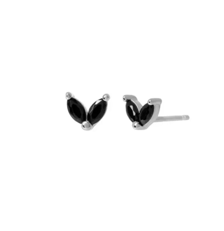 EMMA SILVER BLACK EARRINGS