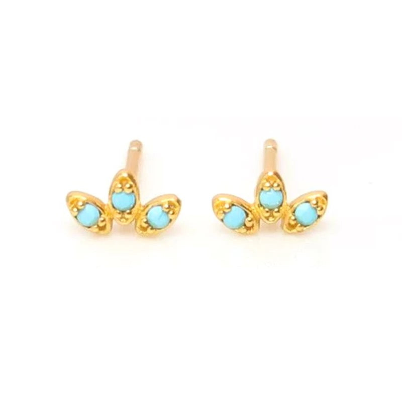 PHOEBE GOLD TURQUOISE SMALL EARRINGS
