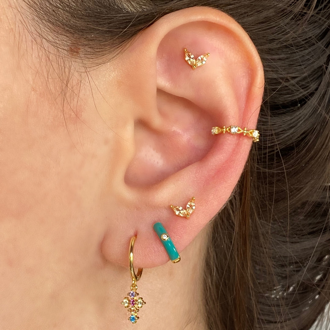 EMMA GOLD CHAMPAGNE EARRINGS
