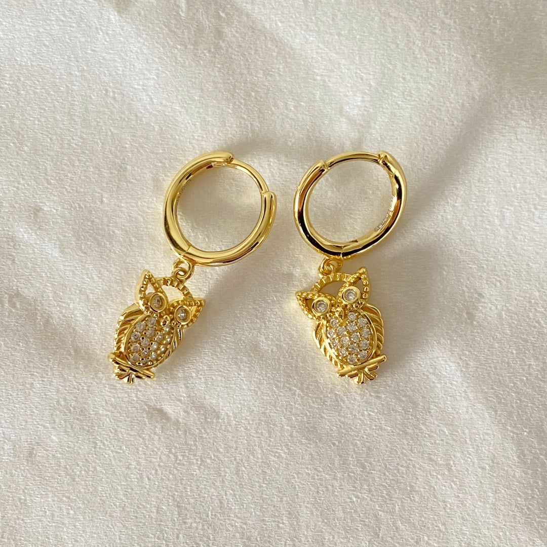 OWL GOLD EARRINGS