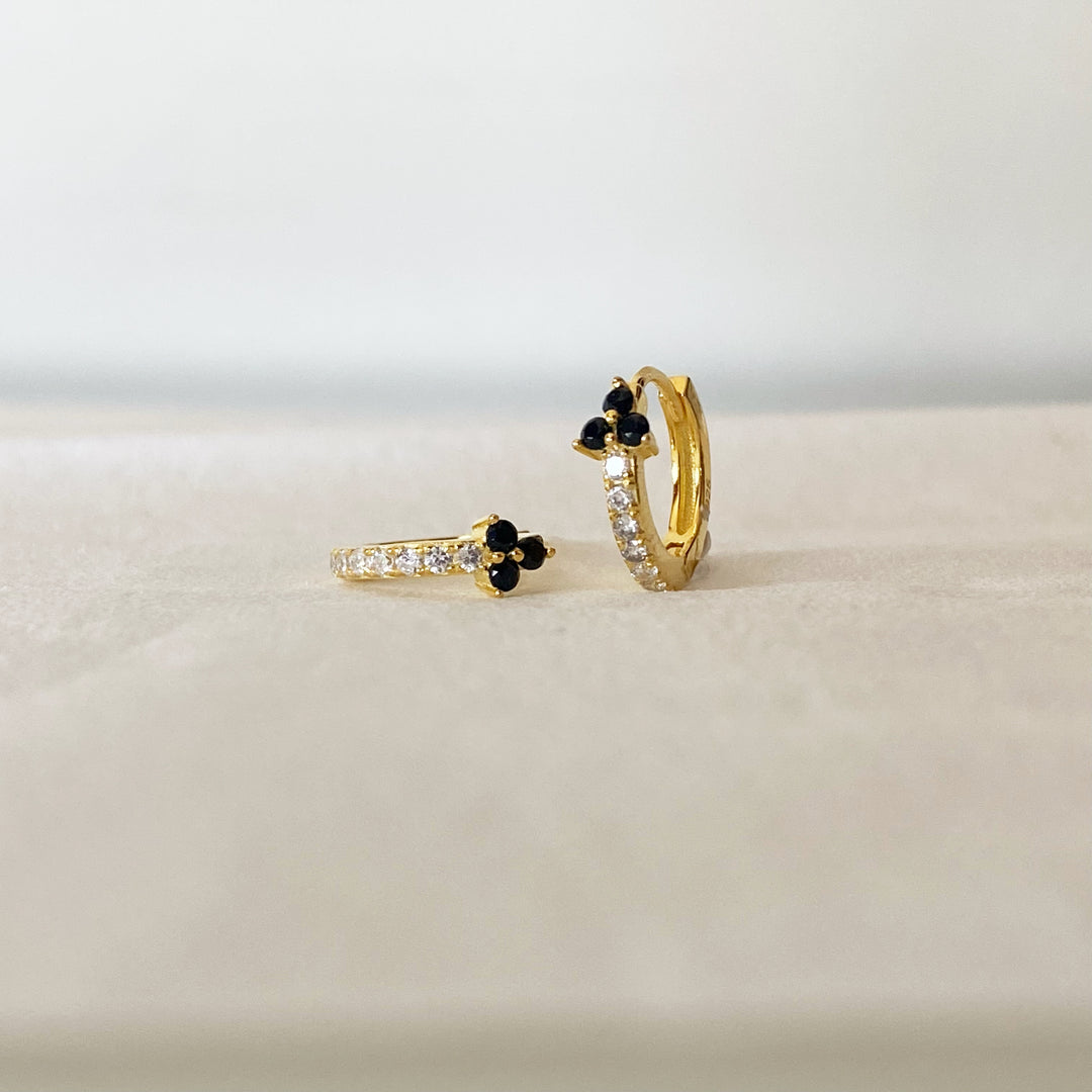 MISSY GOLD BLACK & WHITE EARRINGS
