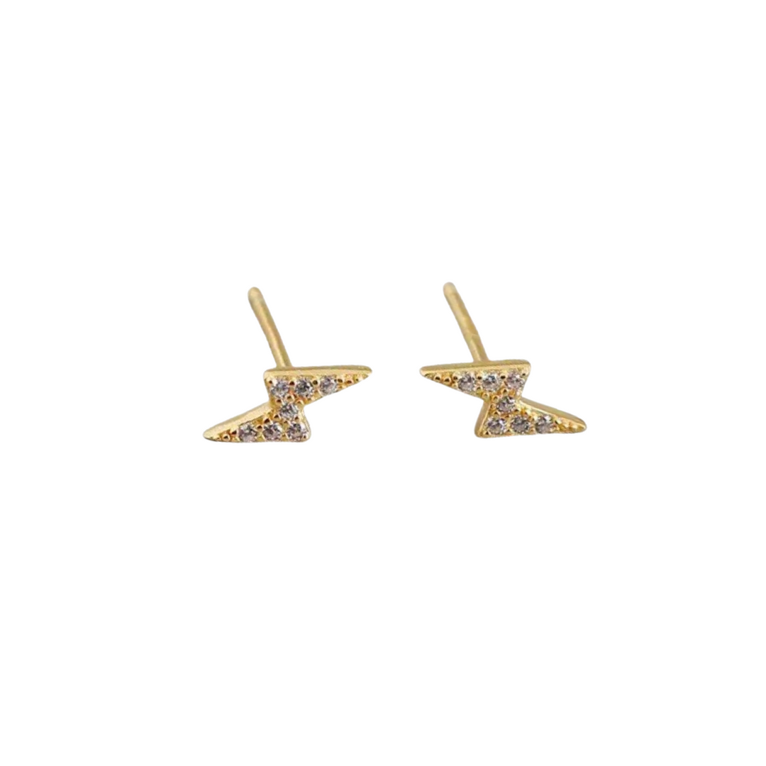 LIGHTNING GOLD WHITE EARRINGS