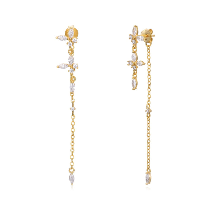 CLARA GOLD WHITE EARRINGS