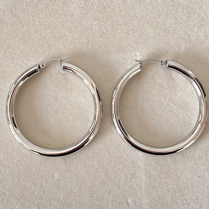KATE SILVER LARGE EARRINGS