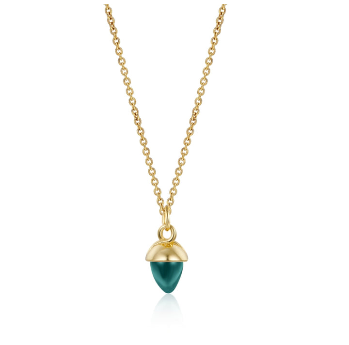 ACORN GOLD GREEN NECKLACE
