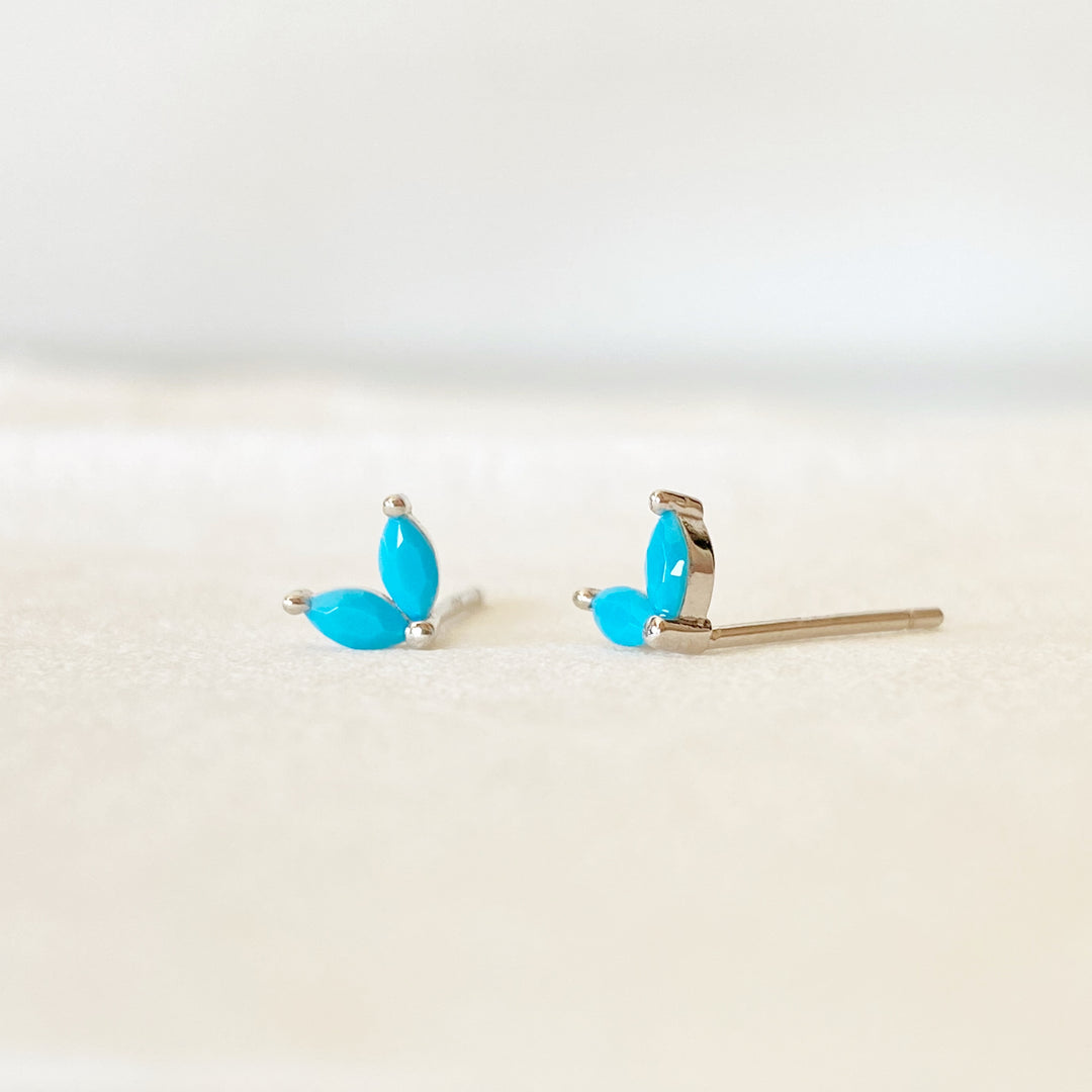 EMMA SILVER TURQUOISE EARRINGS