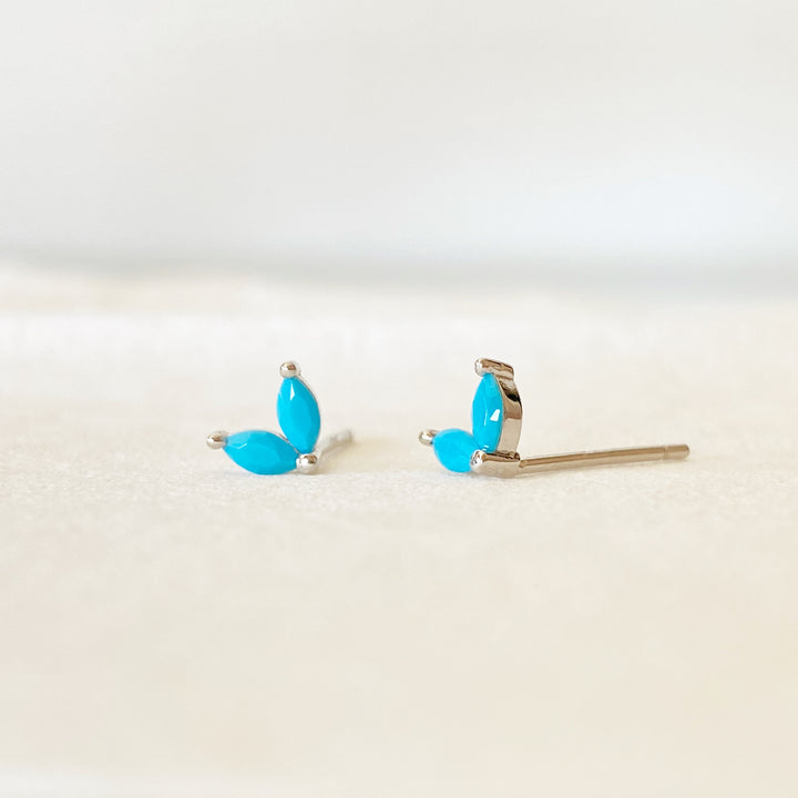 EMMA SILVER TURQUOISE EARRINGS