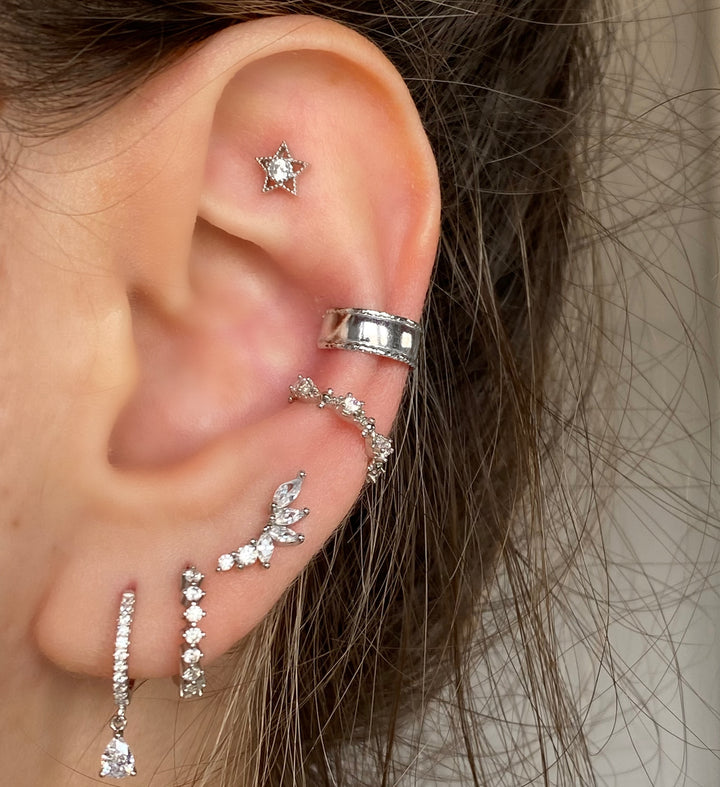 KIRA SILVER WHITE PIERCING