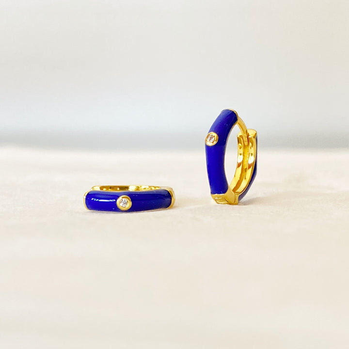 ZINNIA GOLD ROYAL BLUE EARRINGS