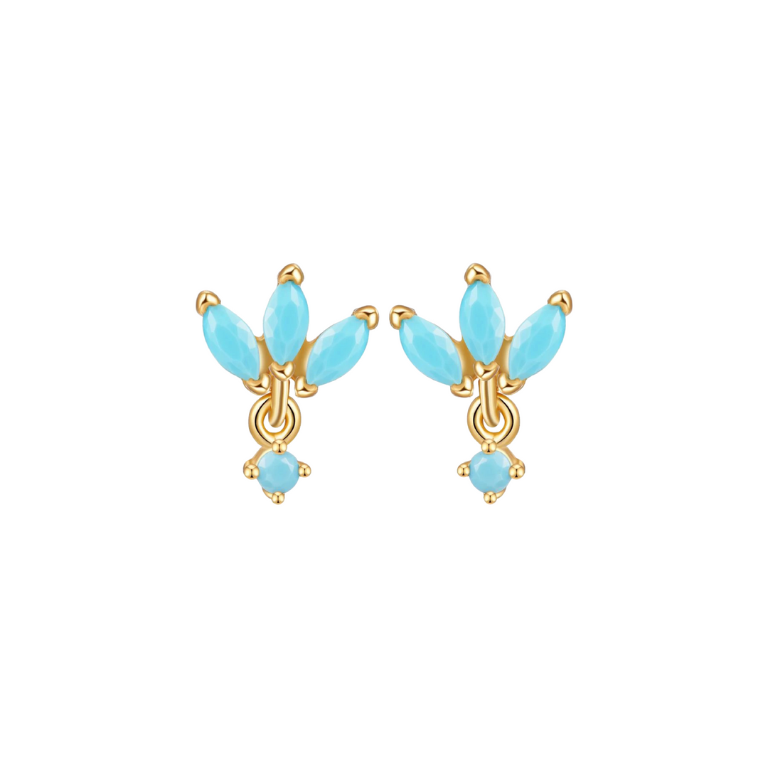 TRIA GOLD TURQUOISE EARRINGS