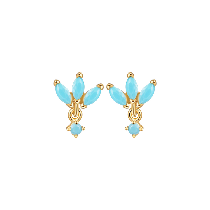 TRIA GOLD TURQUOISE EARRINGS