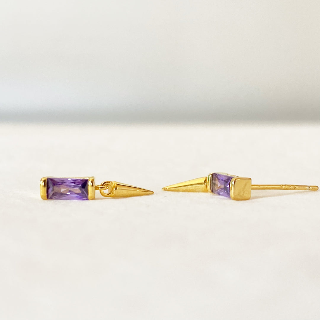 ELIS GOLD PURPLE EARRINGS