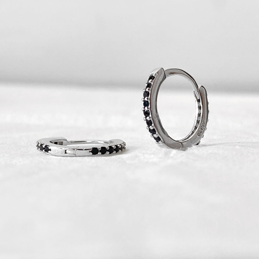 LINDSEY SILVER BLACK EARRINGS