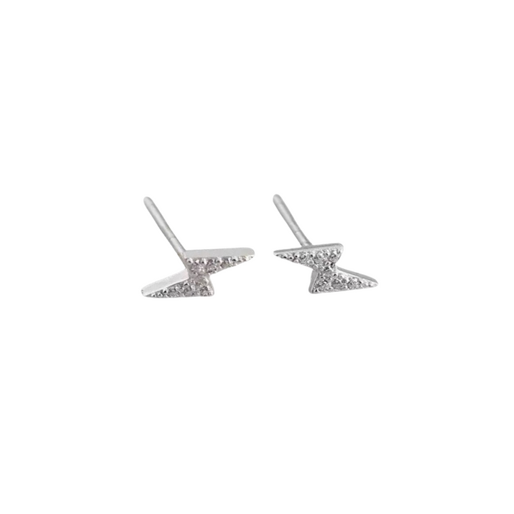 LIGHTNING SILVER WHITE EARRINGS