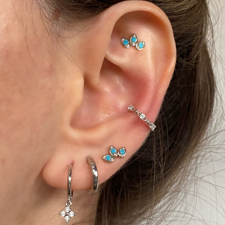 PHOEBE SILVER TURQUOISE EARRINGS