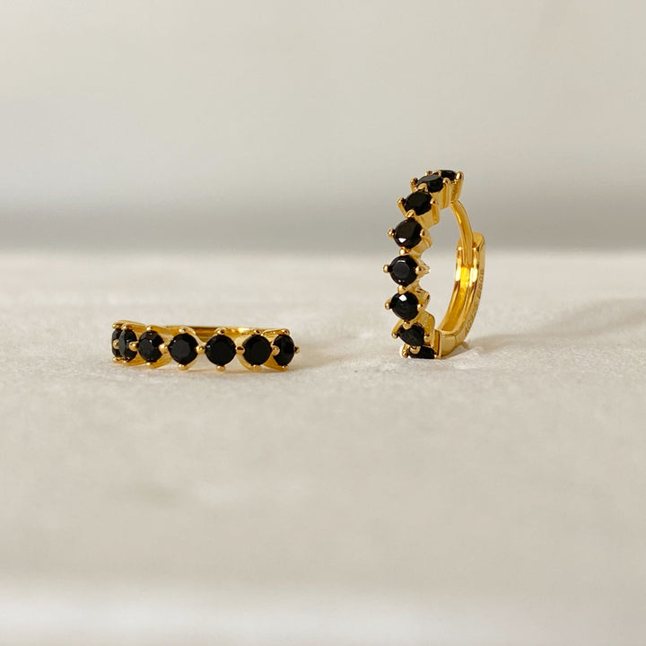 CINDY GOLD BLACK EARRINGS