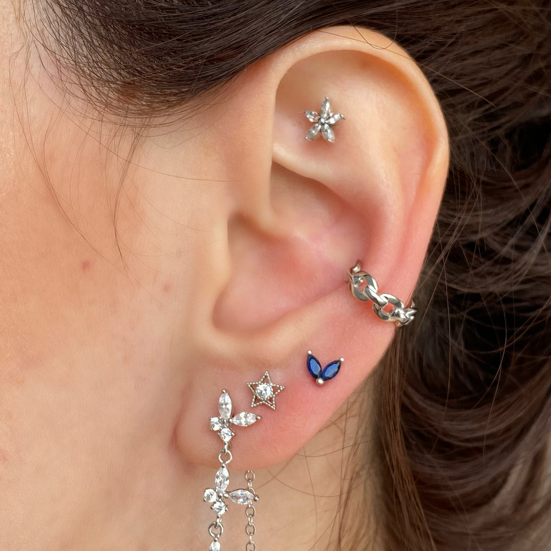 EMMA SILVER BLUE EARRINGS