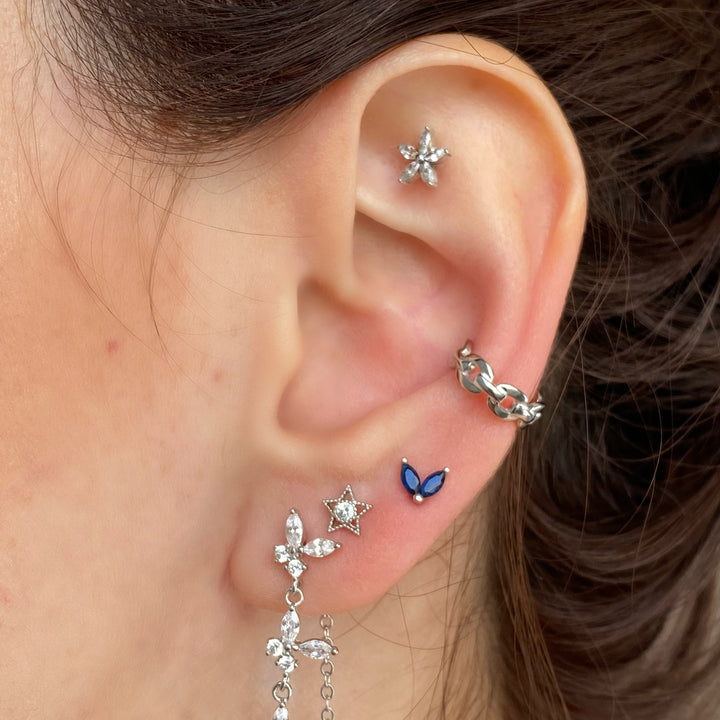 EMMA SILVER BLUE EARRINGS