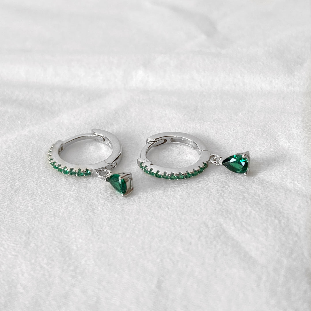 AMELIA SILVER GREEN EARRINGS