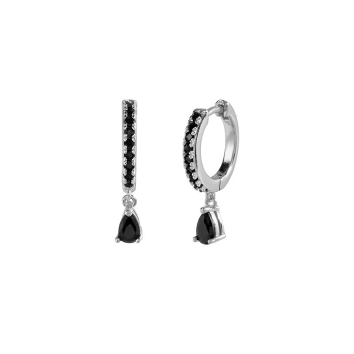 AMELIA SILVER BLACK EARRINGS