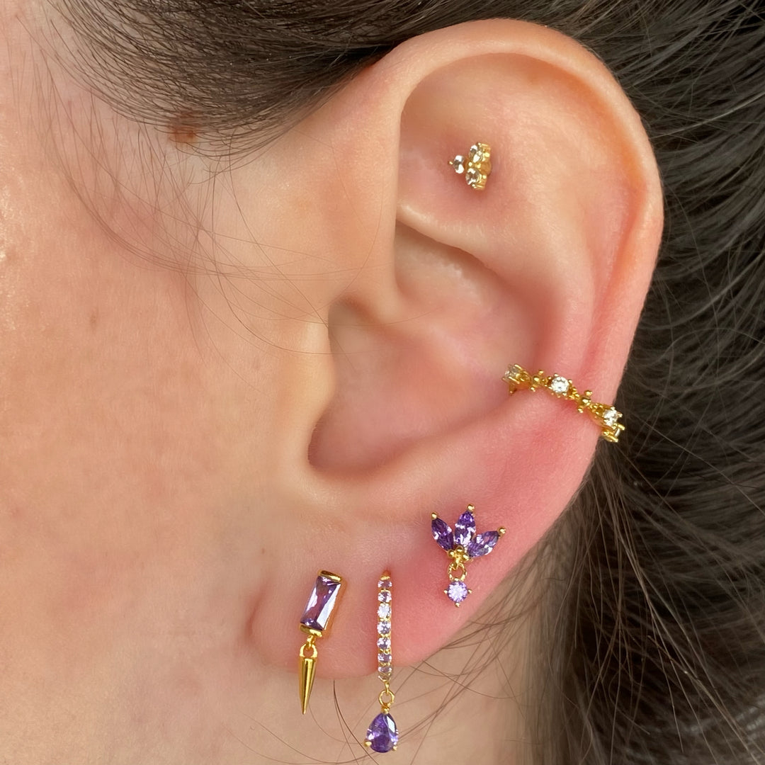 AMELIA GOLD PURPLE EARRINGS