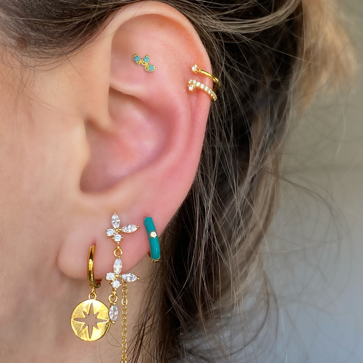 CLARA GOLD WHITE EARRINGS