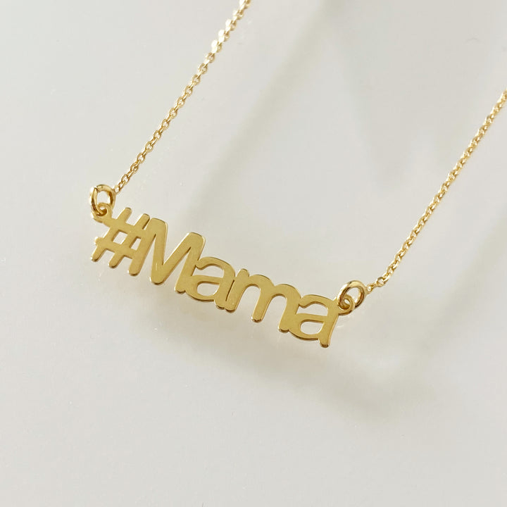 HASHTAG MAMA GOLD NECKLACE