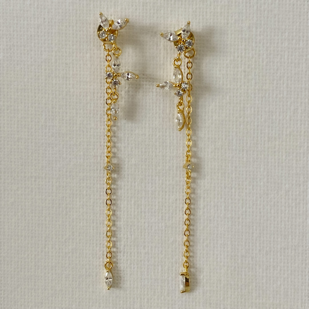 CLARA GOLD WHITE EARRINGS