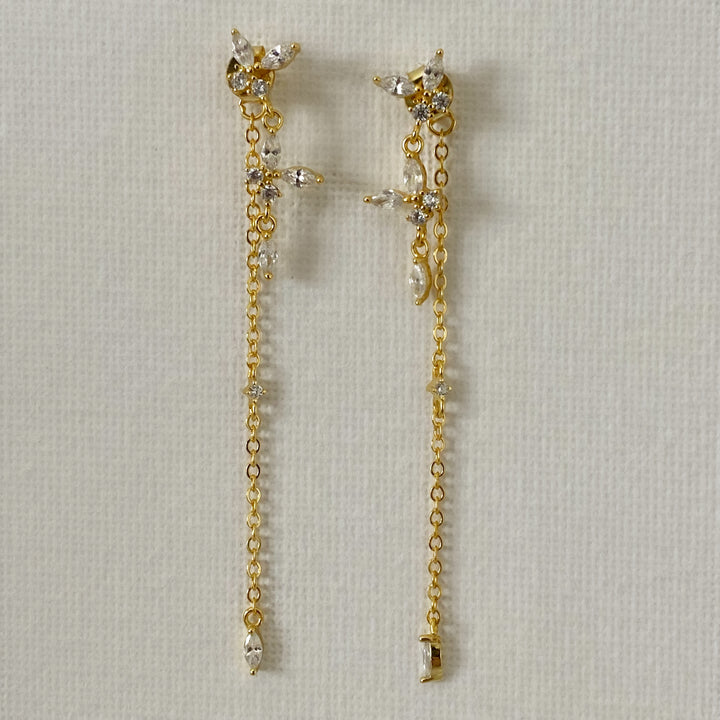 CLARA GOLD WHITE EARRINGS