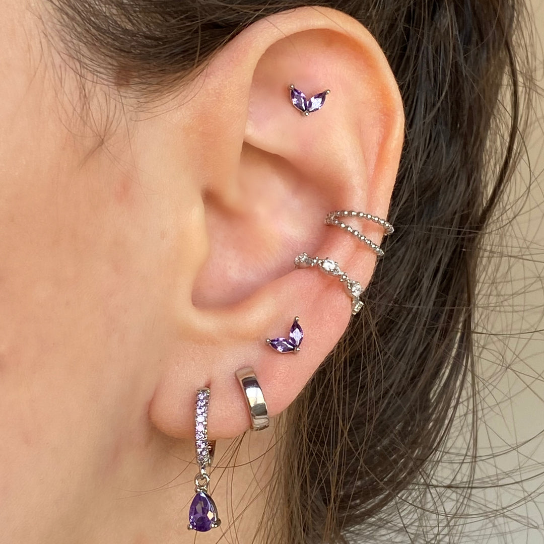 AMELIA SILVER PURPLE EARRINGS