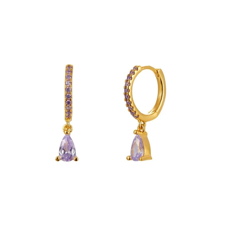 AMELIA GOLD PURPLE EARRINGS