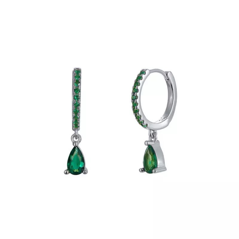 AMELIA SILVER GREEN EARRINGS