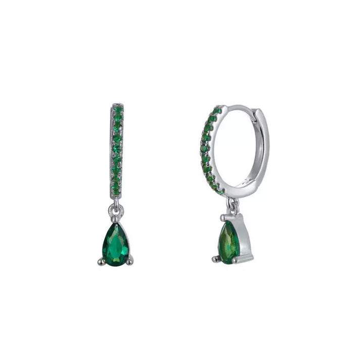 AMELIA SILVER GREEN EARRINGS